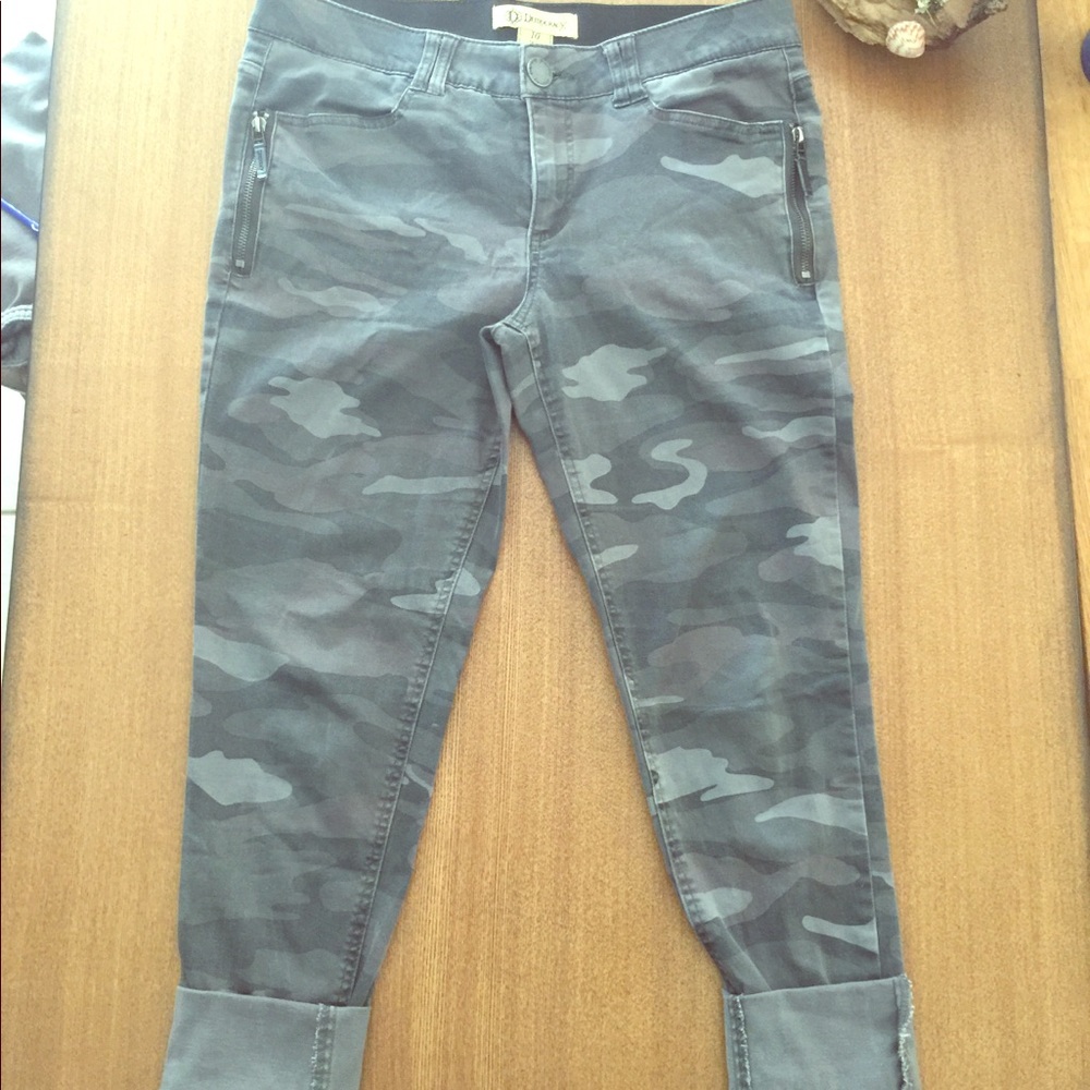 Camo denim jeans